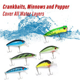 Dr.Fish 60 Pieces Fishing Lures Kit, 5 Tackle Box with Tackle Included, Fishing Spinner Lure Set Rooster Tail Lures Kits Trout Lures Freshwater Crappie Bass Walleye Bait Assorted Dr.Fish