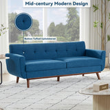 Kingfun 77.2" W Loveseat Sofa, Mid Century Modern Decor Love Seat Couches for Living Room, Button Tufted Upholstered Furniture, Solid & Easy to Install Small Couch for Bedroom Office Apartment, Blue