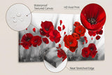 Large Oversized Wall Art 71"L x 36"W, Modern Red Poppy Flowers Painting on Canvas, Floral Artwork Canvas Print, Red and Black Pictures Wall Decor for Living Room, Bedroom, Office
