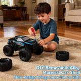 Ufilni 1:24 Waterproof Monster Truck Toys RC Cars: Amphibious Remote Control Car Trucks 4WD All Terrain Off-Road Pickup Toy for 6 7 8 9 10 11 12 Year Old Boys Girls Kids Gifts Presents Blue