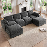 ReeQuo 150" Oversized Boneless Cloud Couch Sectional Sofa for Living Room