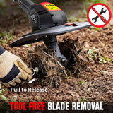 EWORK 20V Cordless Garden Tiller Rototiller with 2×2.0Ah Batteries & Fast Charger, 9" Width & 7" Depth Cultivator Tiller for Gardening, Ideal for Lawn Yard Soil Cultivation