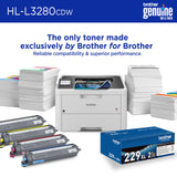 Brother HLL3280CDW Wireless Compact Color Laser Printer, Duplex, Mobile Printing & Ethernet