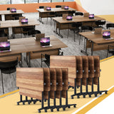 Folding Conference Tables with Wheels, 61.0IN Modular Rolling Training Seminar Desk, Mobile Meeting Table for School Classroom Office Library Library (10, Walnut-A)