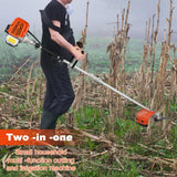 Haibinsuo Lawn Mower, 52CC Gas Weed Trimmer, Cordless Hedge Trimmer, 2-Stroke Brush Cutter, Brush Orange