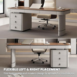 56 inch Office Desk for Home, Modern Executive Computer Desk with Storage
