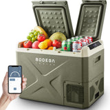 BODEGACOOLER 12 Volt Car Refrigerator, 34Quart (32L) Car Fridge Dual Zone, 12V Portable Freezer APP Control, RV Car Cooler