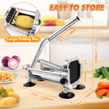 Anatole Professional French Fry Cutter Stainless Steel with 1/2'' Blade Manual Potato Slicer Veggie Chopper Homestyle Dicer for Onions Carrots Cucumbers