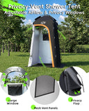 PZT Large Shower Tent, Portable Privacy Tent with Mesh Floor & Carrying Bag, Lightweight & Sturdy, Easy Set Up, Portable Changing Room for Camping & Hiking, Fishing, Beach