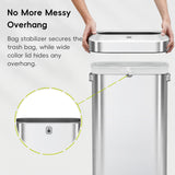 90 Liter Open Top Stainless Steel Slim Commercial Trash Can, Tall Kitchen Garbage Bin