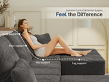 Cloud Modular Sectional Sofa, Comfy Boneless Couch for Living Room, Modern L-Shaped Couch with Reversible Chaise, Customizable Sleeper Sofa Bed with Non Slip, No Assembly & Deep Seat, Dark Grey
