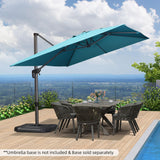 PURPLE LEAF Patio Umbrella 9' x 11.5' All-Day Shade Control Turquoise