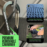 Multi-Function Magnetic Golf Towel - Exclusive Wash Pocket- Scrub Pad Cleaner - Magnet for Golf Cart or Clubs (16" x 24" Blue)