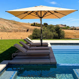 PURPLE LEAF Outdoor Patio Chaise Lounge Chairs with Thick Cushion Champagne