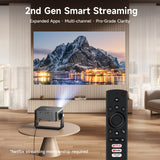 [2000 ANSI/Auto Focus & Keystone/Built-in APP] 4K Outdoor Projector with Wifi and Bluetooth, Smart Portable Projector with Built in Apps YouTube/PrimeVideo & Dolby, Home Theater Projector with HDR10+
