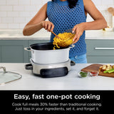 Ninja Foodi 6.5 qt Everyday PossibleCooker, 6-in-1 Functionality, Multi Cooker, Slow Cooker, Stainless Steel/White, MC1100 (Renewed)
