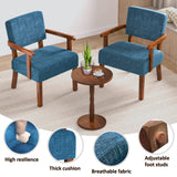 FAGAGA Accent Chairs Set of 2, 2 Solid Wood Armchairs with Side Table