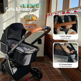 Mompush Ultimate2 Full-Size Stroller with Bassinet, Newborn to Toddler
