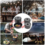 Camping Cookware, Aluminum Camping Cooking Set Camp Kitchen, Portable Camping Pots and Pans Set Alocs