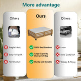 Wisuce Bamboo Under Bed Storage Containers- Underbed Organizer with Wheels with Dust Bag,Sturdy Wood Rolling Under the Bed Shoe Storage Organizer Drawers (Brwon, 2 Pack (23.62"×16.54"))