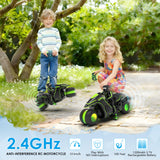 iappadore Remote Control Motorcycle, 2026 New Edition with RGB Color-Changing Wheels and Exclusive Sideways Glide, Ready-to-Play with 2 Batteries, 2.4GHz RC Stunt Bike Gift for Kids Boys Girls 5-12