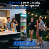 BODEGACOOLER Commercial Beverage Refrigerator and Cooler, 12.5 Cu.Ft. Commercial Merchandiser Refrigerator with Soft LED Light