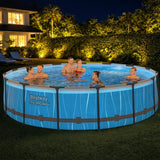 Bestway Steel Pro MAX 15' x 42" Above Ground Pool, Round Metal Frame Outdoor Swimming Pool Set with LED Light, Filter Pump, Ladder, & Cover, Dark Gray