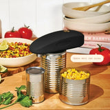Battery Operated Electric Can Opener with Automatic Cutting for Hands Free Kitchen Use (Black)