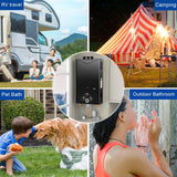 sexaoalx Tankless Water Heater, 4.74GPM 18L Tankless Water Heater Propane, Outdoor Portable Gas Hot Water Heaters with Digital Display, Fast Constant Temperature Water Heaters For Camping Trips 1 Set
