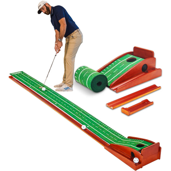 Perfect Practice Roll-a-Putt Golf Putting Mat with Ball Return - 8ft Portable Practice Putting Green - Training Aid for Indoor, Outdoor PERFECT PRACTICE