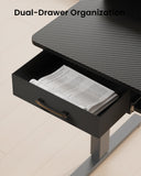Electric Standing Desk with Keyboard Tray, 63x24 Inches Height Adjustable Stand up Desk with 2 Drawers