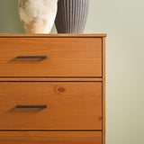 Walker Edison Sloane 6-Drawer Solid Wood Dresser with Metal Handles, 52 Inch, Caramel