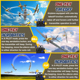 LEAMBE Brushless 4 Channel RC Plane, Ready to Fly Aerobatic Aircraft, Easy Control for Beginners, P51 Mustang RC Airplane for Adults Green