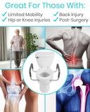 Vive Raised Toilet Seat Riser for Seniors (with Handles) - Handicap Rail Grab Bar Seat for Over Toilet - Elevated Safety for Elderly, Disabled, Medical - Elongated