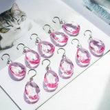 H&D HYALINE & DORA 10pcs Bauhinia Crystal Suncatcher Prisms Chandelier Beads Replacement 38mm Hanging Crystals Ornament Pendant for Window Wedding Party Decor,Pink