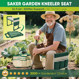 Garden Kneeler and Seat Foldable Gardening Stool with Extendable Legs & Thickened Pad, Tool/Storage Bag