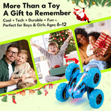 Threeking RC Stunt Car Remote Control Cars with Quick-Swap Modular Battery, 5 Upgrades: Safety, Durability, Auto Demo, Eye-Safe LEDs, Type-C Charging, Toys Presents Gifts for Boys Girls Kids Ages 6-12
