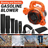 2-in-1 Leaf Blower and Leaf Vacuum with Bag, 425-CFM Airflow, 2-HP 2-Cycle Gas Handheld Leaf Blower for Lawn Care(Orange)