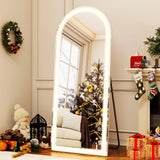 Easly 26x68 inch Full Length Mirror with Lights, LED Lighted Floor Standing, Hanging Full Length with Stand, Full Body Dressing Mirror with Dimmable 3 Color LED