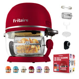 Non Toxic Air Fryer™ 9-in-1 Functions - Glass AirFryer 5 Quart w/ 360 Visibility, Self-Cleaning, 400F Vortex Air Fryer, Cherry