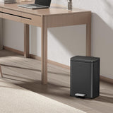 EKO Madison Matte Black Stainless Steel 3.2 Gal/12L Bathroom Small Step Trash Can or Recycling Bin