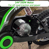 Garvee 24v Kids Electric Dirt Bike, 350w Electric Motorcycle for Boys & Girls with 3 Speed Levels Up to 14.3 MPH, Shock Absorbing Suspension, Off-Road Ride on Toy