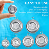 24pcs Sinkers Fishing Weights Coin Disc Sinker Fishing Sinkers Weights (C-Mix Kit(1+2+3+4+6oz) 24pack) Bnqoe