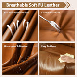 Ergonomic Office Chair Faux Leather Swivel Desk Chair for Home Office,Brown