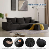 Living&Giving 113" 3-Seater Boneless Couch Sectional Couch for Living Room