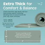 Retrospec Solana Yoga Mat 1/2" Thick w/Nylon Strap for Men & Women - Non Slip Excercise Mat for Yoga, Pilates, Stretching, Floor & Fitness Workouts, Sage Retrospec