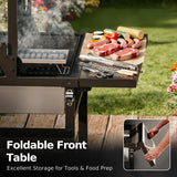 MFSTUDIO Santa Maria Charcoal Wood Grill w/Adjustable Height Grates, Black