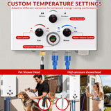 Tankless Water Heater Propane,3.18GPM 12L Outdoor Portable Water Heater,with 2 GPM Water Pump, Instant Propane Water Heaters with Digital Display Multi-Protection for Camping Trips