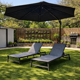 PURPLE LEAF Patio Outdoor Umbrella 11 Feet Round for Pool Grey