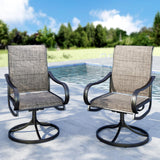 MFSTUDIO Swivel Patio Dining Chairs Set of 2, Textilene W/Padded Seat